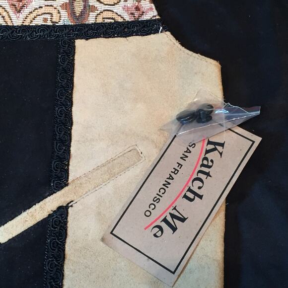 Katch Me NWT Retro BoHo Suede Leather Western Cowboy Ranch Rancher Vest S G - Picture 6 of 6